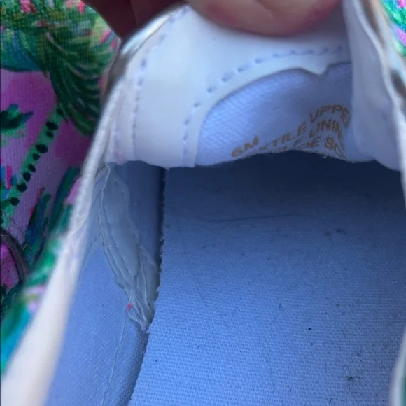Lilly Pulitzer Palm Print Slip-On Sneakers - Pink and Green - Picture 3 of 5